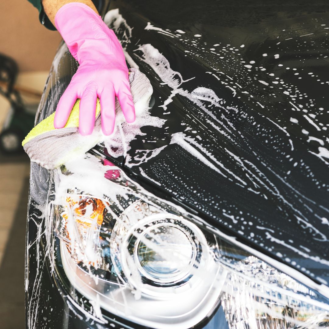hand-washing car
